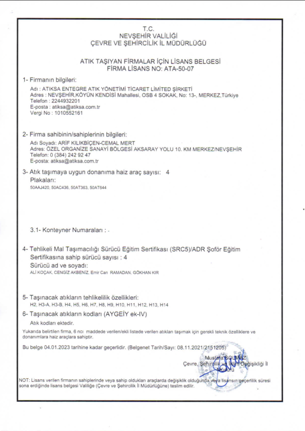 Taşıma Lisansları Taşıma Lisansları